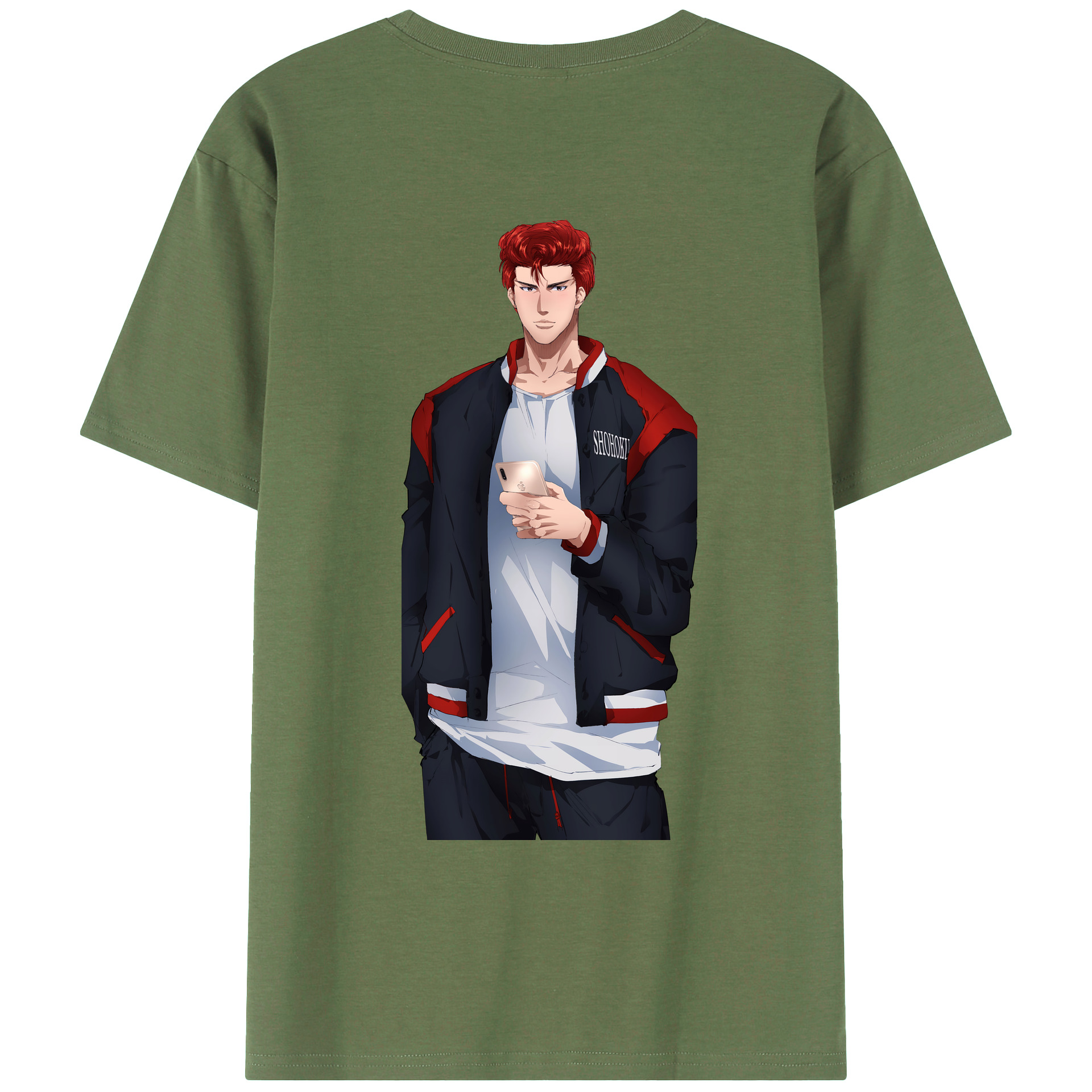 （画像用） SLAM DUNK／スラムダンク 綿100％ メンズ半袖Tシャツ（バックプリント） 通気性